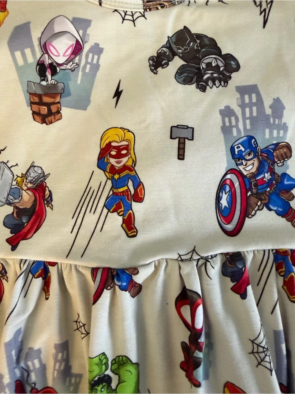 Lama Littles Marvel Superheroes Peplum Set 4T PLAY for Faint Spot
